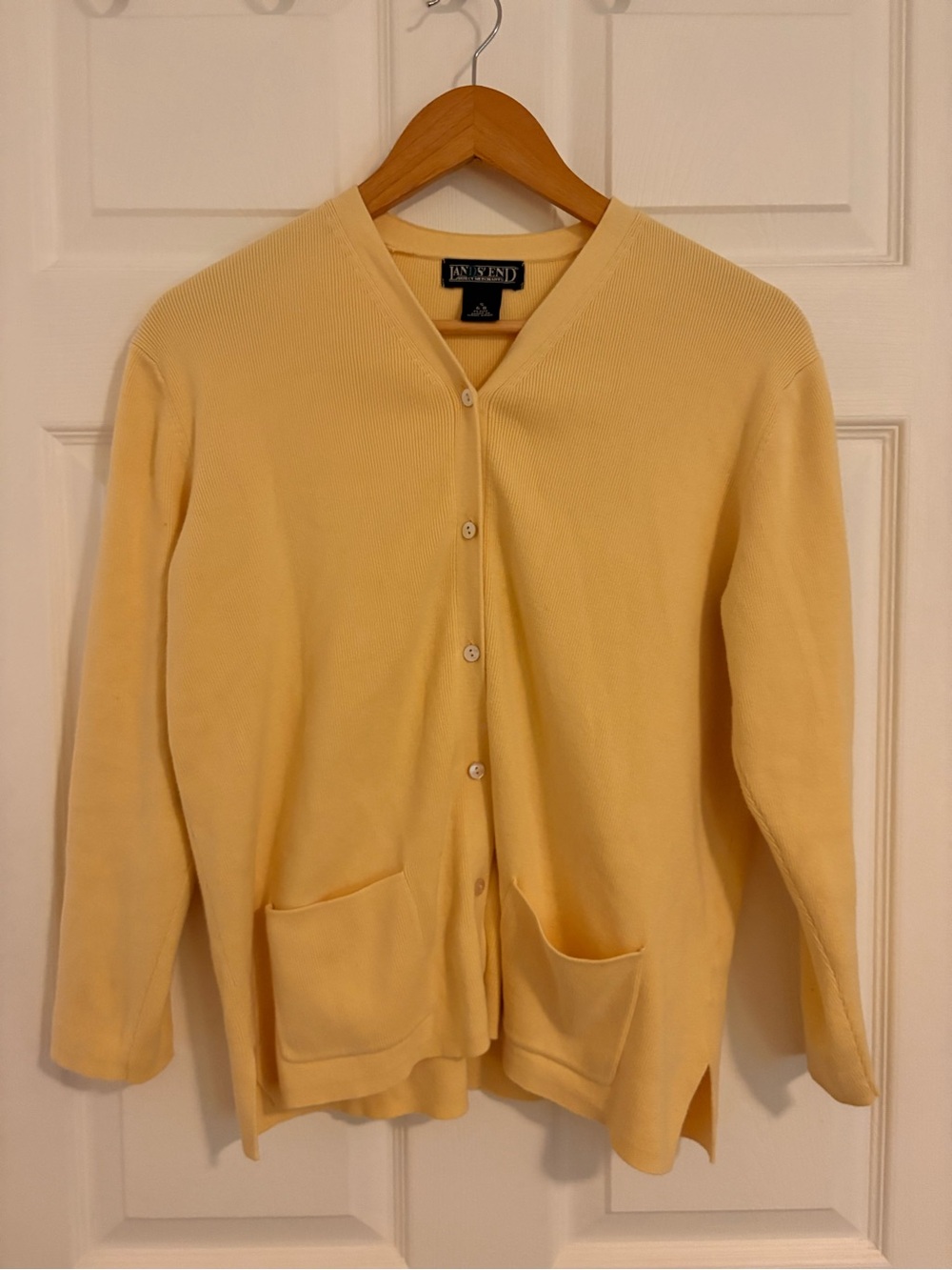 Lands End Butter Yellow Cardigan